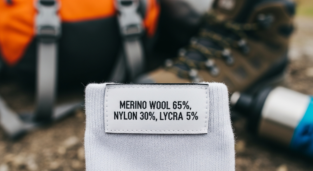Hiking sock material tag check