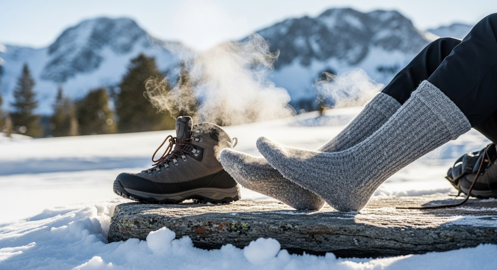 Steaming socks after hike